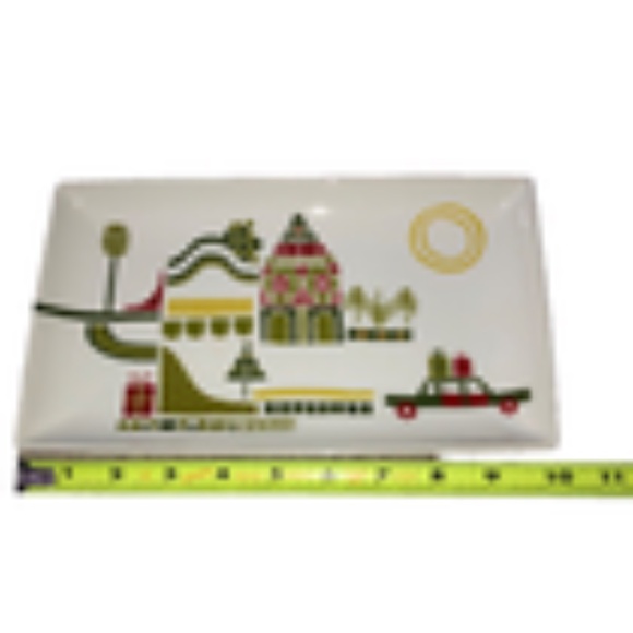 Crate & Barrel 10" Christmas Tray Appetizer Plate‎ Julia Rothman - Picture 3 of 5